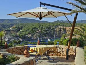 Зонт профессиональный Ø3.5 м Palladio Braccio имитация ироко, слоновая кость Ø3500 мм