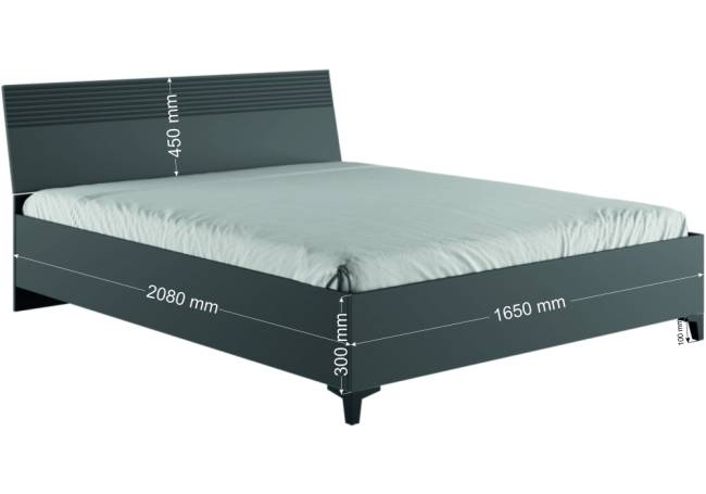 Кровать Кровать Ника 160х200 с основанием дсп эйхория QR-17 / графит