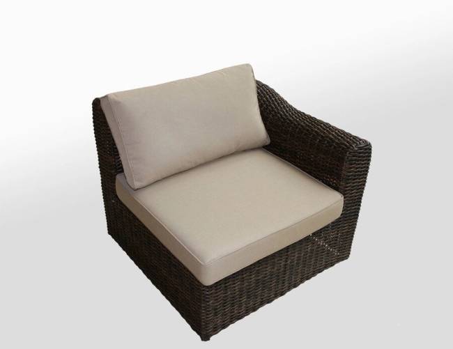 Диван модульный угловой "Малага", из искусственного ротанга, коричневый с черным