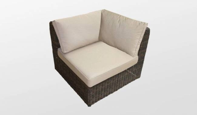 Диван модульный угловой "Малага", из искусственного ротанга, коричневый с черным