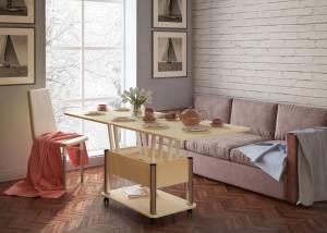 Стол- трансформер Дебют 3 светлый венге / ножки хром Стол- трансформер Дебют 3 светлый венге / ножки хром