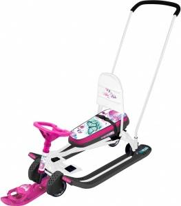 Снегокат "Тимка спорт 6" с Бабочками (белый каркас)