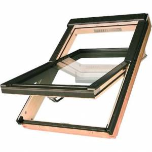 Мансардное окно FAKRO FTS-V U4 Standart, двухкамерный, дерево 66х118