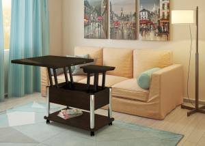 Стол-трансформер Дебют 3 темный венге/ножки хром Стол-трансформер Дебют 3 темный венге/ножки хром