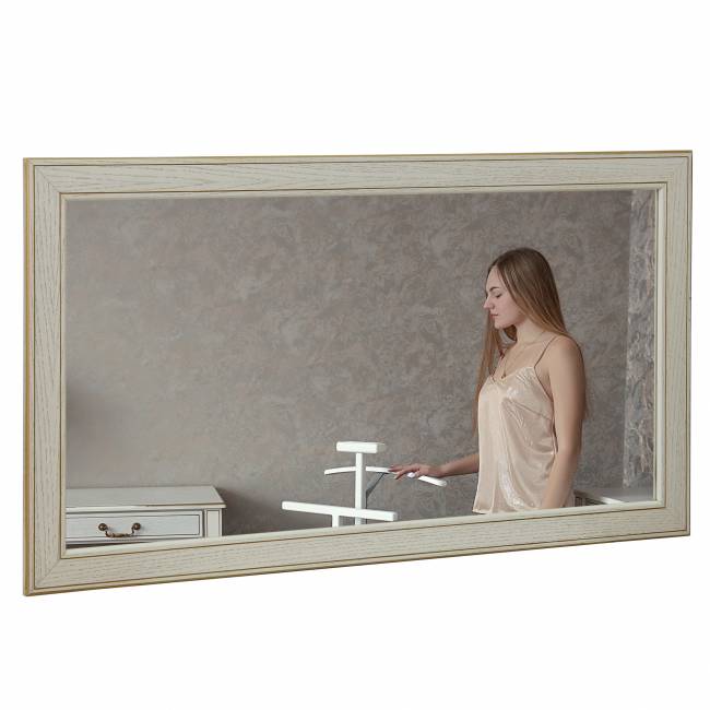 Зеркало Васко В 61Н белый ясень/золото 110 см х 60 см Зеркало Васко В 61Н белый ясень/золото 110 см х 60 см