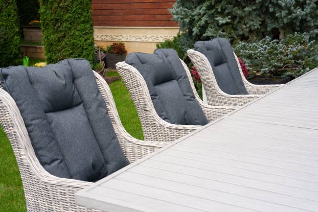 Набор мебели: стол ГАРДА + 6 кресел БЕРГАМО, серый