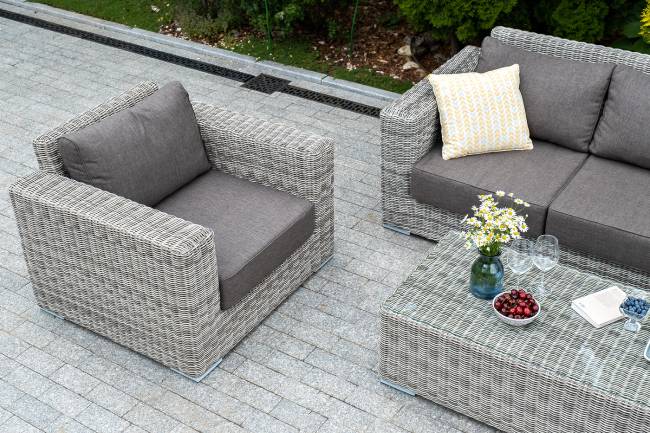 "Боно" кресло из искусственного ротанга, цвет серый "Боно" кресло из искусственного ротанга, цвет серый