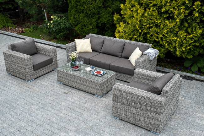 "Боно" кресло из искусственного ротанга, цвет серый "Боно" кресло из искусственного ротанга, цвет серый