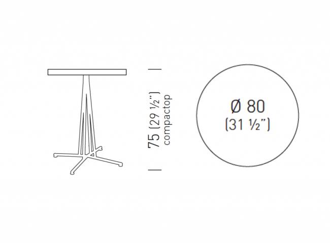 Cтол обеденный Bristol Ø800х750 мм