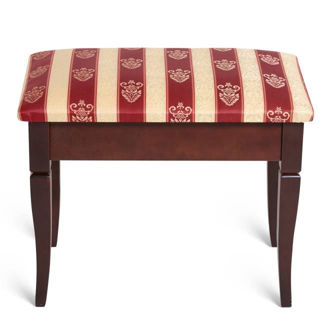 Банкетка Ретро М с ящиком средне-коричневый, ткань полоса бордо Банкетка Ретро М с ящиком средне-коричневый, ткань полоса бордо