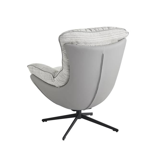 Кресло HUG серый в полоску, экокожа, шенилл