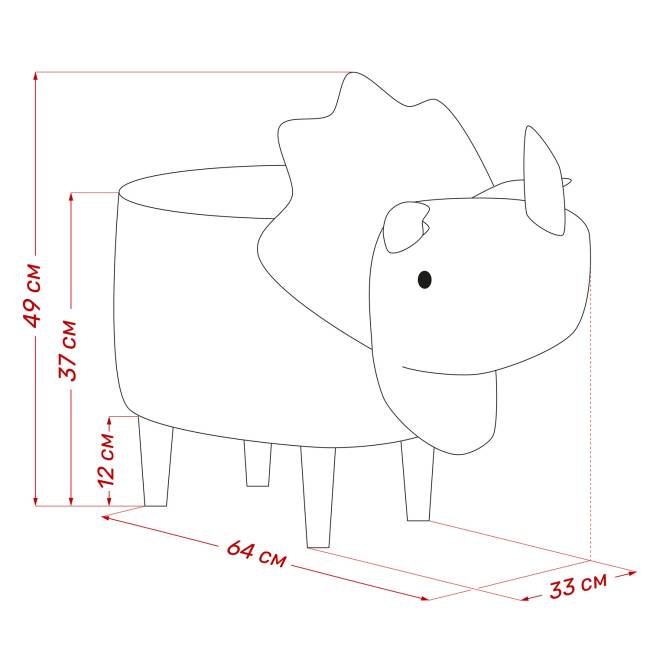 Пуф Leset Dino COMBI Milos 16, компаньон Milos 02 Бук
