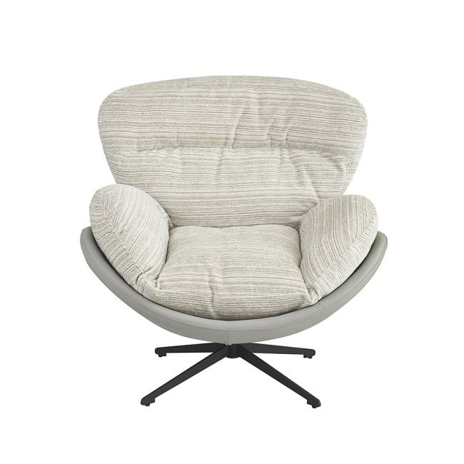 Кресло BLISS серый, экокожа, шенилл