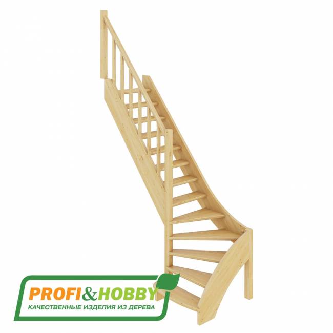 Деревянная лестница ЛС-07м/3 под покраску Деревянная лестница ЛС-07м/3 под покраску