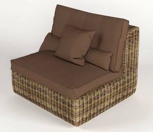 Центральная секция "Сенатор", из искусственного ротанга, темно-светло-коричневый
