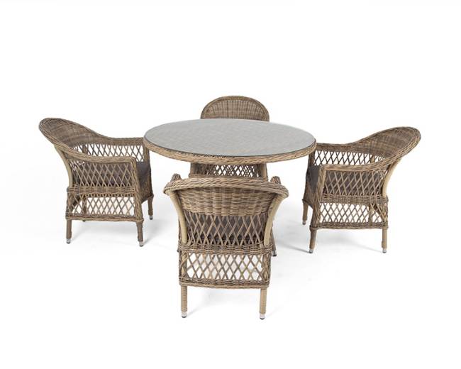 "Дольче" обеденная группа из искусственного ротанга, цвет соломенный "Дольче" обеденная группа из искусственного ротанга, цвет соломенный
