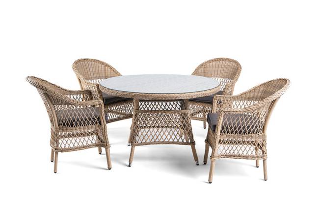 "Дольче" обеденная группа из искусственного ротанга, цвет соломенный "Дольче" обеденная группа из искусственного ротанга, цвет соломенный