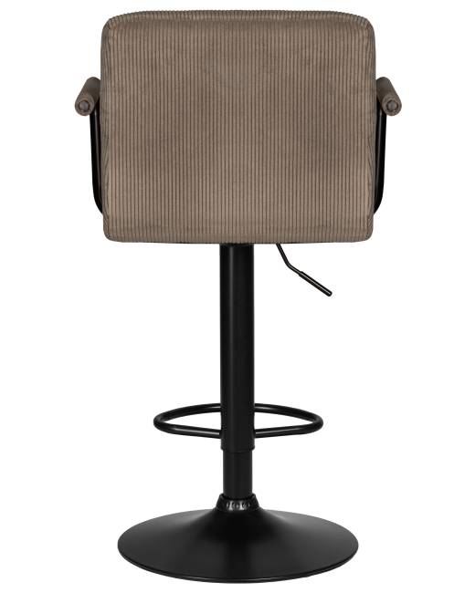 Стул барный DOBRIN KRUGER ARM BLACK, какао вельвет (LAR-E2041-05)