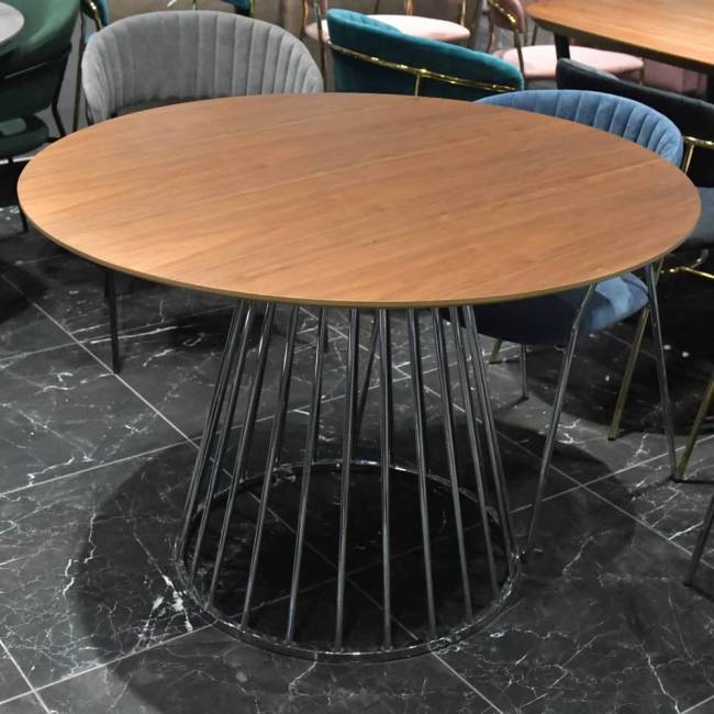 Стол Liverpool 110см орех, хромированные ножки