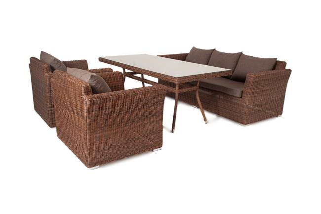 "Моккачино" обеденная группа из искусственного ротанга, цвет коричневый "Моккачино" обеденная группа из искусственного ротанга, цвет коричневый