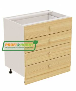 Тумба 4 ящика 800х530х720 + фасад сосна бесцветный лак Тумба 4 ящика 800х530х720 + фасад сосна бесцветный лак