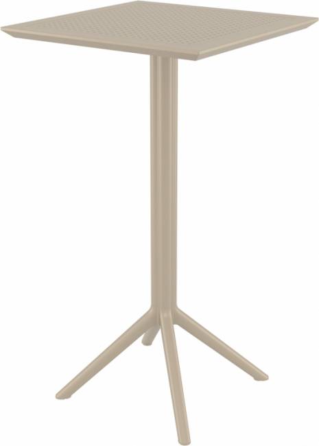 Стол пластиковый барный складной Sky Folding Bar Table 60 бежевый 600х600х1080 мм
