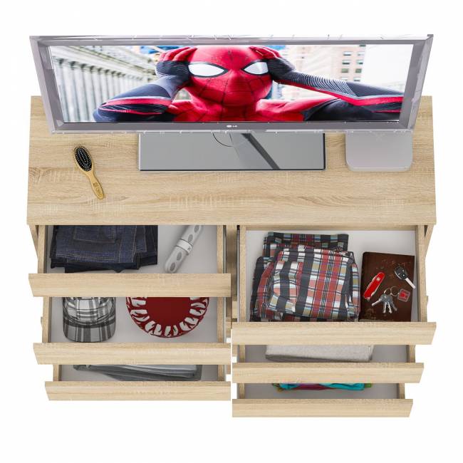 Комод высокий на десять выдвижных ящиков Мори МК1200.10 цвет дуб сонома Комод высокий на десять выдвижных ящиков Мори МК1200.10 цвет дуб сонома