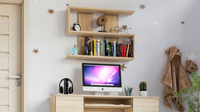 Полка навесная Мори 900 цвет дуб сонома