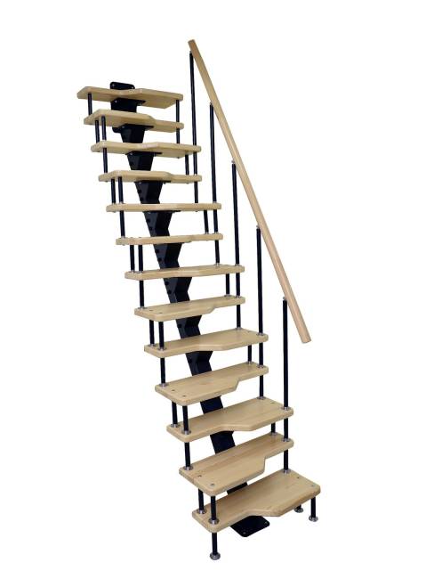 Лестница малогабаритная на монокосоуре «Гусиный шаг» 2800-3000 мм цвет серый