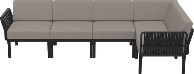 Комплект пластиковой мебели Portofino Lounge Corner черный, светло-коричневый