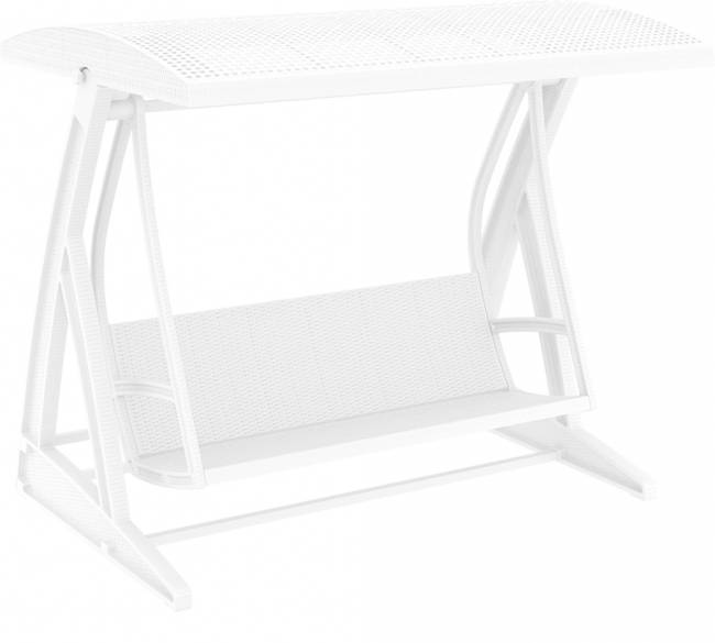 Качели пластиковые плетеные с подушкой Hawaii белый 2250х1640х2020 мм Качели пластиковые плетеные с подушкой Hawaii белый 2250х1640х2020 мм