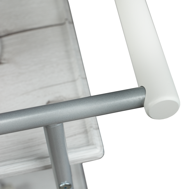 Стол сервировочный Оди металлик/белый/дуб дымчатый Стол сервировочный Оди металлик/белый/дуб дымчатый