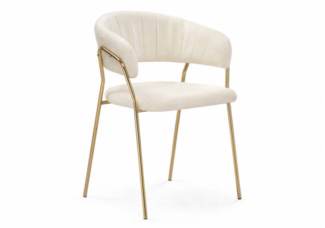 Kamelia 1 white fabric / gold