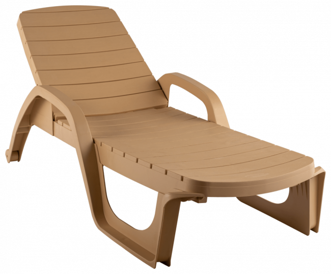 Шезлонг пластиковый Амстердам (бежевый)