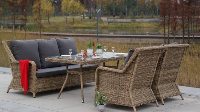 "Гляссе" кресло плетеное из искусственного ротанга, цвет соломенный "Гляссе" кресло плетеное из искусственного ротанга, цвет соломенный