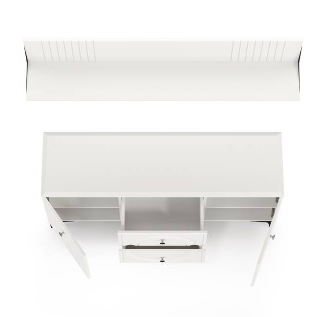 Тумба для ТВ с навесной полкой Валенсия цвет белый шагрень Тумба для ТВ с навесной полкой Валенсия цвет белый шагрень