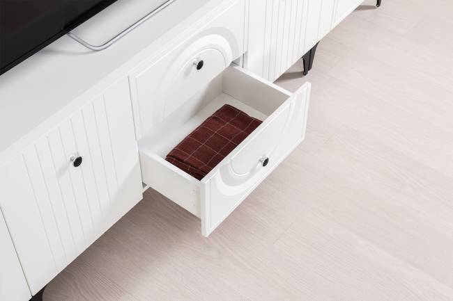 Тумба для ТВ с навесной полкой Валенсия цвет белый шагрень Тумба для ТВ с навесной полкой Валенсия цвет белый шагрень