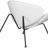 Кресло дизайнерское DOBRIN EMILY, белый винил YP17, черное основание