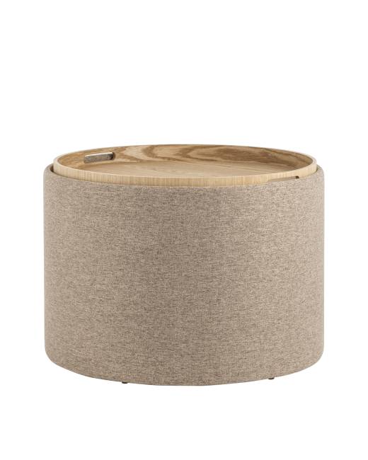 Пуф-столик с ящиком Хюгге L рогожка бежевый