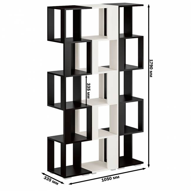 Комплект их 3-х открытых стеллажей цвет венге/дуб лоредо