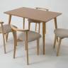 Стол Монте 120 натур со стульями Франк натур велюр бежевый