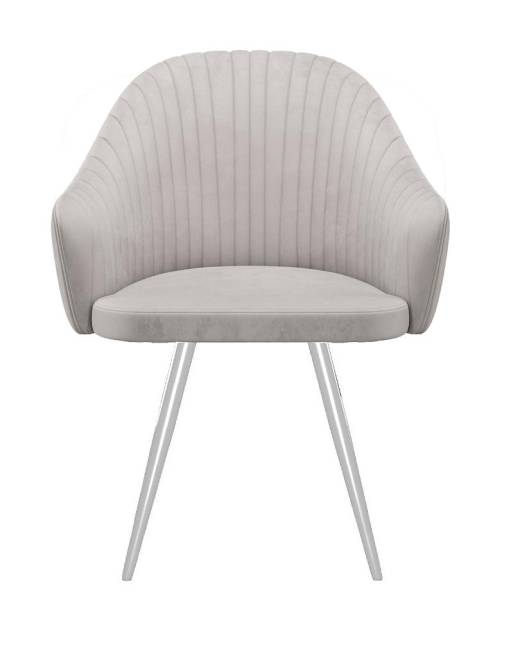 Стул DikLine 439 поворотный, C103 крем, ножки белые