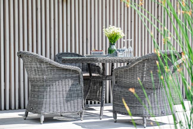 "Фредо" обеденная группа плетеная, цвет графит "Фредо" обеденная группа плетеная, цвет графит