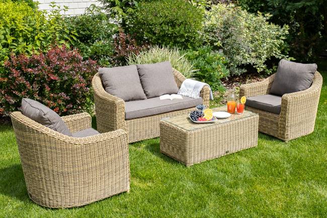 "Кон Панна" диван из искусственного ротанга двухместный, цвет соломенный "Кон Панна" диван из искусственного ротанга двухместный, цвет соломенный