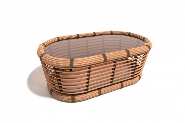 Комплект для отдыха "Бамбук", из искусственного ротанга , 1+1+2, песочный