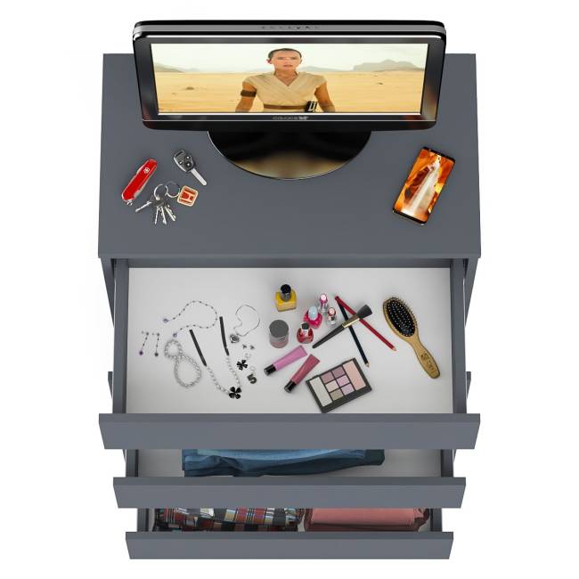 Узкий комод пять ящиков Мори МК700.5 цвет графит Узкий комод пять ящиков Мори МК700.5 цвет графит