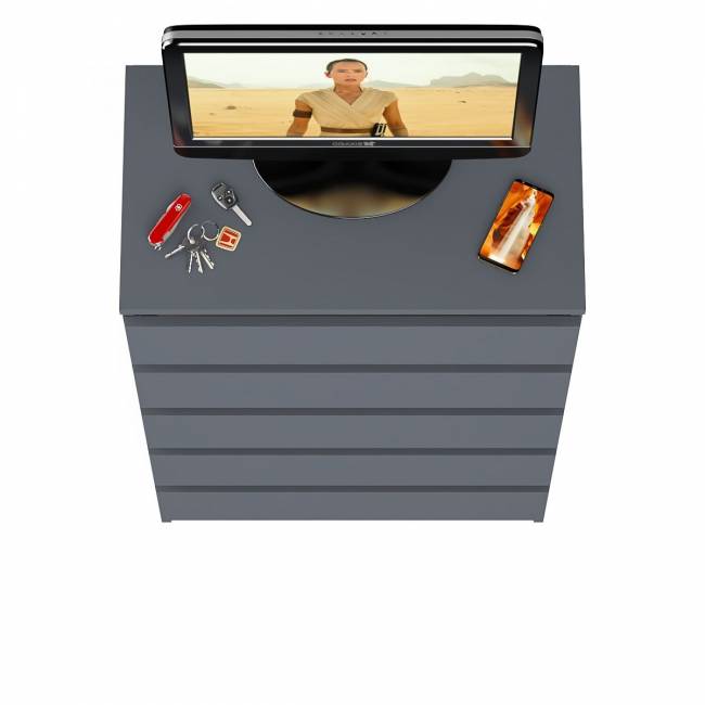 Узкий комод пять ящиков Мори МК700.5 цвет графит Узкий комод пять ящиков Мори МК700.5 цвет графит