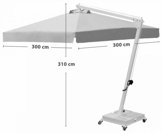 Зонт профессиональный 3х3 м Banana бежевый 3000х3000 мм Зонт профессиональный 3х3 м Banana бежевый 3000х3000 мм