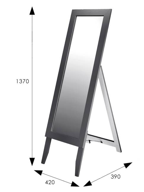 Зеркало напольное BeautyStyle 2 серый графит 137 см х 42 см