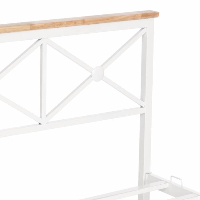 Кровать Iris (mod.9311) дерево гевея/металл, 160*200 см (Queen bed), Белый (White) Белый (White) дерево гевея/металл Кровать Iris (mod.9311) дерево гевея/металл, 160*200 см (Queen bed), Белый (White) Белый (White) дерево гевея/металл